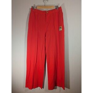 Disney Minnie Mouse Womens Ponte Stretch Orange Red Wide Leg Pants Sz L Mature
